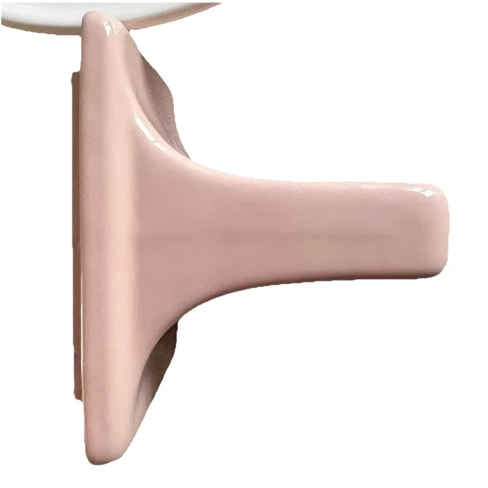 Vtg MCM Tile-In Porcelain Sink Toothbrush & Cup Holder Made In Japan Pink Blush